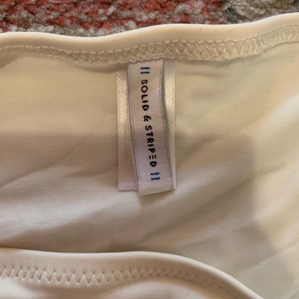 Solid & Striped White Black String Bikini Swimsuit - image 2